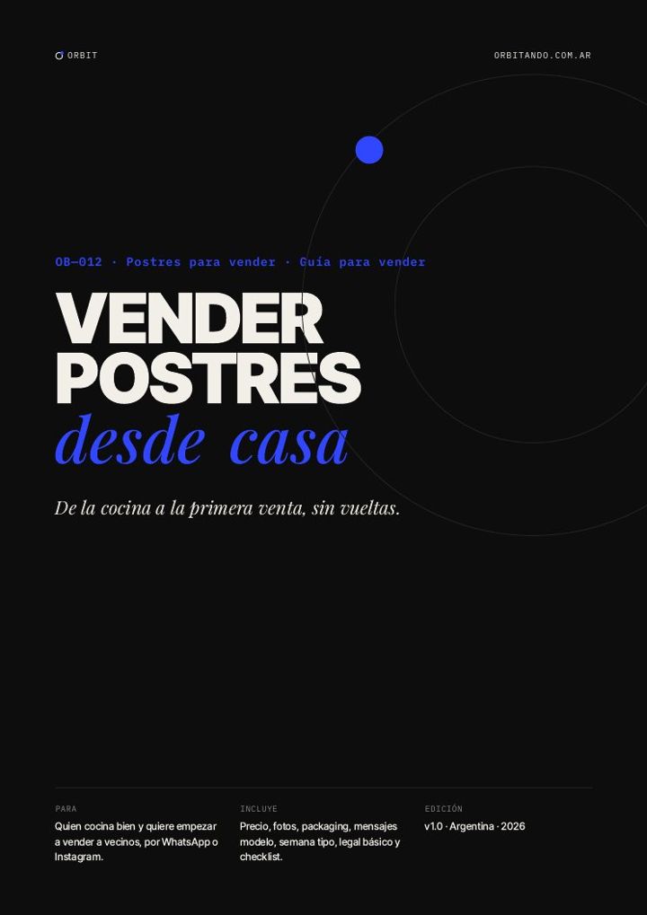 Tapa de la guía para vender postres desde casa